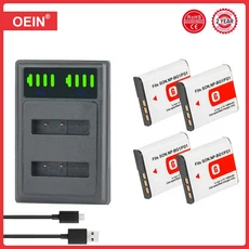 NP-BG1 디지털 카메라 배터리 소니 사이버샷 DSC-W30 W35 WX1 HX9V, 08 1charger 4battery