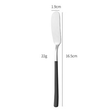 日式牛油刮 304不鏽鋼黃油鏟 奶酪果醬塗抹器, 黑銀, 1個