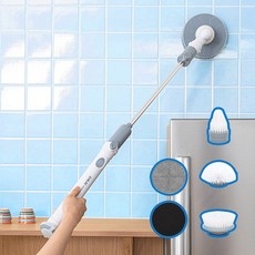 80kg 하중을 버티는 강력모터 무선 욕실청소기 브러쉬 5종 증정, 혼합색상