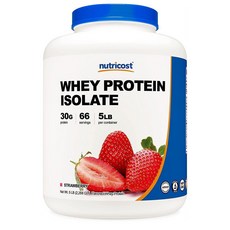 Nutricost 뉴트리코스트 웨이 프로틴 아이솔레이트 딸기 분리유청단백질 2.268kg, 1개