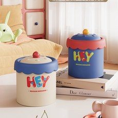 탁상 휴지통 비주얼 커버 홈 침실 큐티 미니 사무실 탁상 휴지통, 크림색