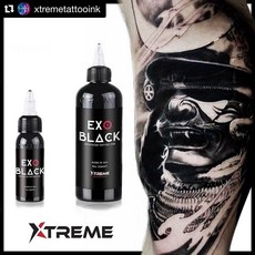 X牌 Xtreme 艾索黑 Exo Black 紋身色料 - 割線、深黑專用 (1oz 8oz), 1個, 艾索黑 Exo Black1oz, 黑色