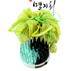 명지희 태극 괄사 빗 탈모 두피 마사지 헤어 케어 효도 건강 전신 경락, 1개, 녹수정