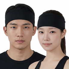 보넥스 기능성 스포츠 헤어밴드 땀흡수 남녀공용 블랙 1+1, 1개