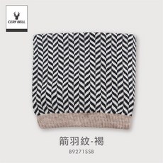 體溫魔術師丨MIT台灣製 石墨烯日系多功能保暖圍脖 花格紋絨毛圍脖 聖誕禮物必備, 箭羽紋-褐, 1個