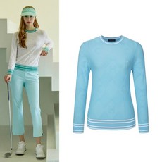 힐크릭 여성골프웨어 여성골프니트 H412 여성 아가일라운드풀오버 1HCSWS4553AAB_SC