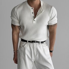 style dr 남자 여름 반팔니트 머슬핏반팔 근육질의 남자 소프트 캐주얼 반팔티