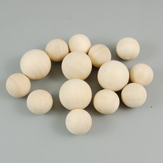 원형나무비즈/나무구슬/우드볼/10mm(50개)~50mm(1개), 35mm(3알)