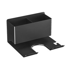 무타공 헤어드라이어 보관대 벽걸이형 스트레이트너 컬링 아이언 기타 미용 도구, 1개, 1. 검정색