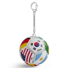 MIMARU 키링 키보드 키캡 볼 12구 스트레스 해소 축구키링, 컬러 12개국 월드컵응원, 1개