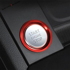 엔진 시동 정지 시작 제어 버튼 장식 링 커버 트림 자동차, 1개, 1. Red