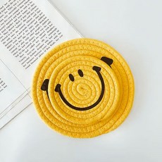 올굿즈팩토리OEM/올굿즈팩토리 블랙 코스터 받침 굿즈 기기 보호 버그 소품 인테리어 버디 냄비 노후 스마일 패브릭 도어