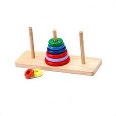 수학교구 나무장난감 목재완구 하노이탑 어린이 탑쌓기놀이 지능발달놀이 장난감 모양