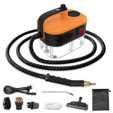 高溫蒸汽機清洗機油煙機空調消毒工具家用多功能高壓清潔機, 新品 美規, 新品ABS橙色大容量【 6檔調節】配玻璃刷