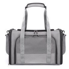 寵物外出包 單肩斜挎貓包 透氣狗手提包 幼貓小貓適用, 灰色, 1個