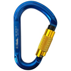 iclimb 309-2L HMS 超大開口兩段大D鋁鉤環 藍色 24kN, 1個, 1個裝