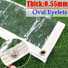 타원형 구멍이 있는 투명 방수포 회전식 트위스트 잠금 장치가 타프 커튼 방수 천, 0.55mm Oval Eyelets