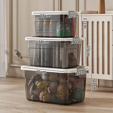 옷 수납함 플라스틱 수납상자 대용량 보관박스 가정용, 즐겨찾기 장바구니 추가 시 빠른 배송, 혼합 세트 투명화이트 중형+대형+초대형