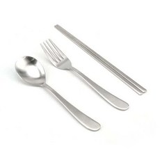 어린이 수저 세트 포크 젓가락 양식기 3종 세트 may+68858DL, 1