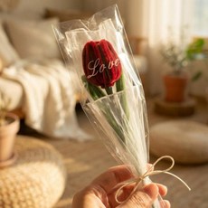 다플 모루 한송이 조화 꽃다발 장미 튤립 졸업식, daoll 1. 완제 모루꽃(장미)+카드