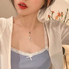 투니스 여성 심플 더블 하트 목걸이