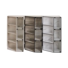 多層開放式展示架，簡約風格收納層架，客廳臥室置物架, 杉木紋