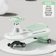 嚕嚕車 兒童玩具車 帶音樂燈光 防側翻 附推桿, 淺綠色普通輪, 1個