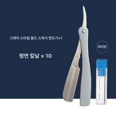 페더아티스트클럽 DX 레이저 ACD-R 프로페셔널 면도기, 그레이-1 칼 홀더 10 플랫 블레이드, 1개, 1L