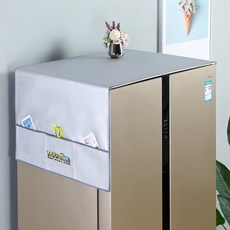 DFMEI 家用冰箱巾防塵罩收納整理袋牛津布現代簡約耐髒冰箱蓋布, 銀色動物