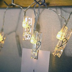 10구 LED 클립 집게 전구 1.5m 웜색 크리스마스트리 줄조명