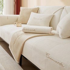 Saiyaar 먼지없는 부드러운 극세사 논슬립 소파커버 4인용 쇼파패드