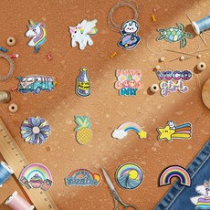 패션잡화 컬러풀 와펜 세트