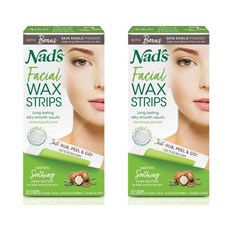 네즈 페이셜 왁스 스트립 20매x2개 Nad's Facial Wax Strips, 2개