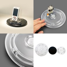 360도 회전하는 원형 회전 받침판 회전하는 원판 회전원판 회전판, 검정(140)