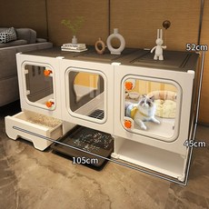 고양이격리장 케이지 하우스 블랙 이동식 펜스 울타리 빌라 동물 애견샵 보호장, 1개, C. 05x45x52 위생적 다기능