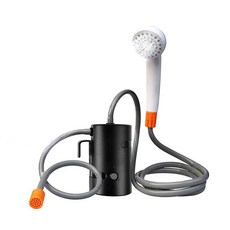 휴대용 야외 샤워기 방수 충전식 캠핑 샤워 펌프 하이킹 여행 스포츠, 검은 색, 검은 색, 한개옵션1