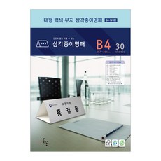 대형 백색무지 삼각종이명패 B4(30장) B4-W-01