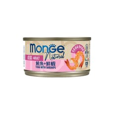 Monge 瑪恩吉 倍愛滿滿系列 膳鮮貓罐 成貓 鮪魚+鮮蝦 80g, 24個