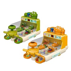 【Hi-toys】聲光鱷魚彈珠台/闖關射擊計分遊戲機(電池/USB雙供電模式), 1個, 顏色隨機