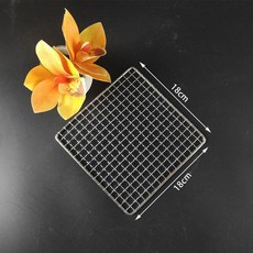 燒烤網 烤箱用不銹鋼燒烤網 戶外燒烤網 正方形烤網, 長18釐米x寬18釐米, 長18釐米x寬18釐米