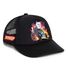 YAV RIPNDIP 美國授權 中指貓RISKY BUSINESS卡車司機帽 透氣網帽 時尚潮流, 1個, 黑