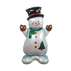 겨울 눈사람 스탠딩 호일풍선 (벌크) 크리스마스 데코 풍선, 단품, 단품