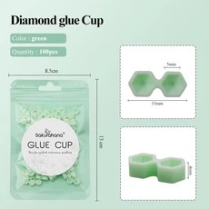 50/100개 실리콘 일회용 글루 링 컵 다이아몬드 모양 속눈썹 연장 용품 컬러 홀더, 11 Diamond3(100pcs)