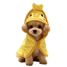 [ 680844 ] IOICYBF 강아지 후드 목욕 가운 타월 빠른 건조 타월 흡수성 따뜻한 담요 옐로우 S, 노란색