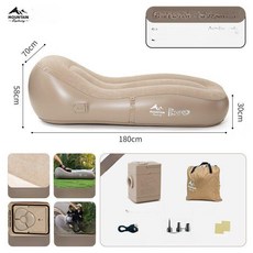 누룽까미 자충매트 캠핑자충매트4인용 에어매트, [싱글 L급 충전식 펌프] 리클라이너