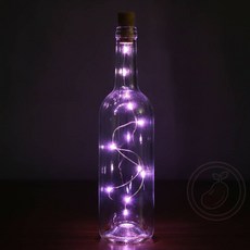 깨들 LED 코르크 와이어 전구, 2x2cm, 1개, 퍼플