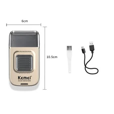 Kemei 모바일 전기 포일 헤드 면도기 미니 충전식 무선 여행용 휴대용 원 블레이드 습식 건식 수용, 01 no box, 1