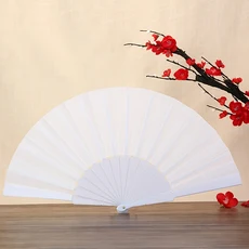완벽한 단색 접이식 팬 - 우아한 디자인 휴대용 및 세련된 파티 결혼식 생일 가정 장식 선물 제공, 01 9인치, 01 하얀색
