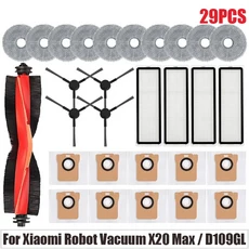 Xiaomi 호환 로봇 진공 X20 Max / D109GL 부품 메인 롤러 사이드 브러시 Hepa 필터 천 먼지 봉투, 07 29PCS