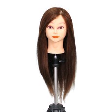 BEUGA(뷰가) 리밋 인모 90% 20인치 브라운 연습용 통가발 커트 드라이 아이롱 스타일링 미용 연습 가발, 1개